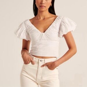 Abercrombie & Fitch puffy sleeve poplin top